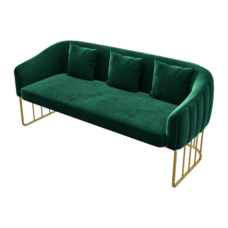 25.59" W x 29.52" H Velvet Tuxedo Arm Sofa Contemporary Standard Sofa with Tight Back