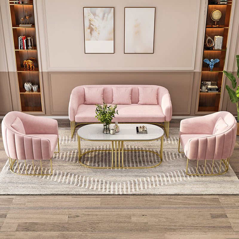 25.59" W x 29.52" H Velvet Tuxedo Arm Sofa Contemporary Standard Sofa with Tight Back