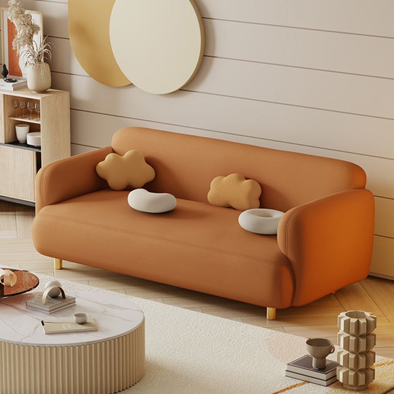 Stain Resistant Sofa Faux Leather Contemporary Standard Settee Couch