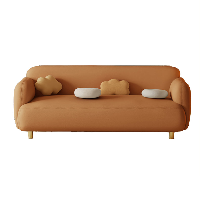 Stain Resistant Sofa Faux Leather Contemporary Standard Settee Couch