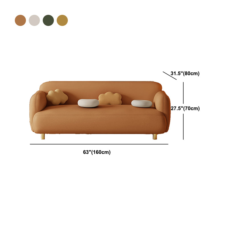 Stain Resistant Sofa Faux Leather Contemporary Standard Settee Couch