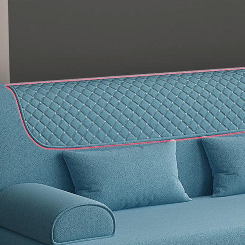 Contemporary Sofa with 2 Pillows Sleeper Recessed Arm Seating