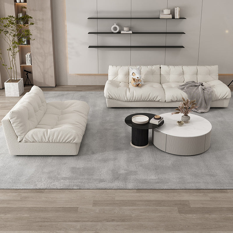 35.43" W x 30.70" H Armless Sofa Contemporary Standard Sofa with Biscuit Back