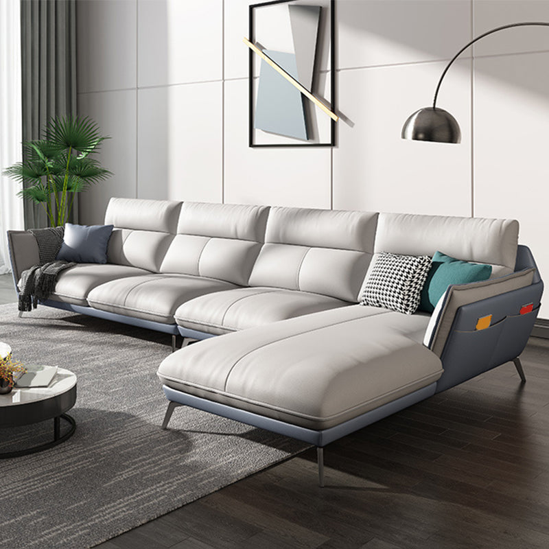 Modern Style Sofa Bed Imitation Leather Armrest Cushioning Back Sofa