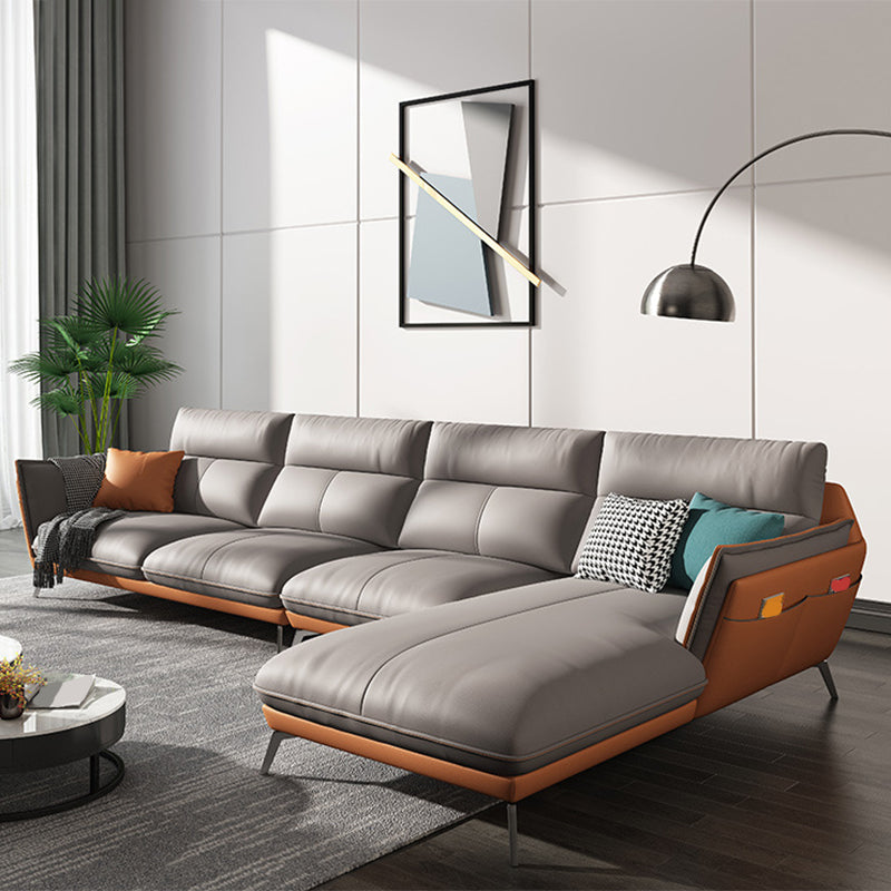 Modern Style Sofa Bed Imitation Leather Armrest Cushioning Back Sofa