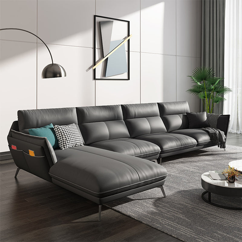 Modern Style Sofa Bed Imitation Leather Armrest Cushioning Back Sofa