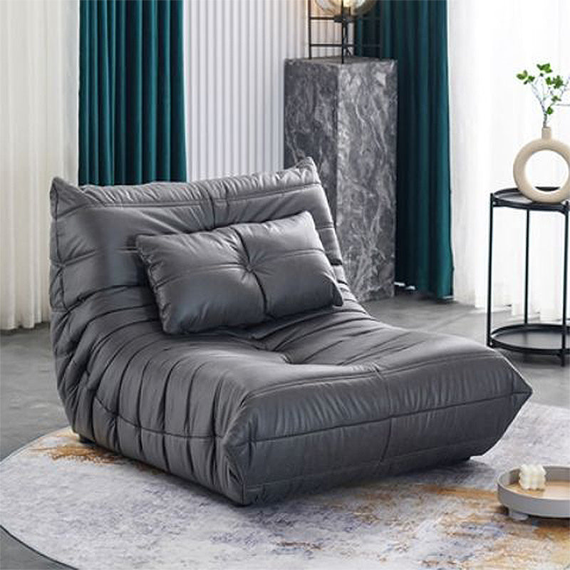 Sewn Pillow Back Accent Chair 27.5" H Armless Chair for Living Room