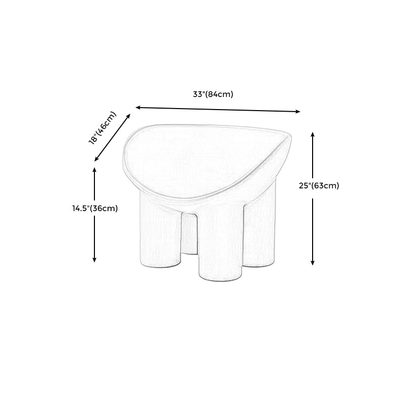 Four Leg Papasan Chair 33.07" L x 18.11" W x 24.80" H Armless Accent Chair with Fixed Back