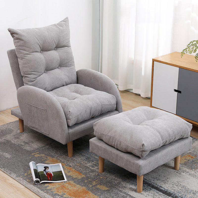 Linen Convertible Chair 28.74" L x 33.85" W x36.61" H Tufted Cushions Chair