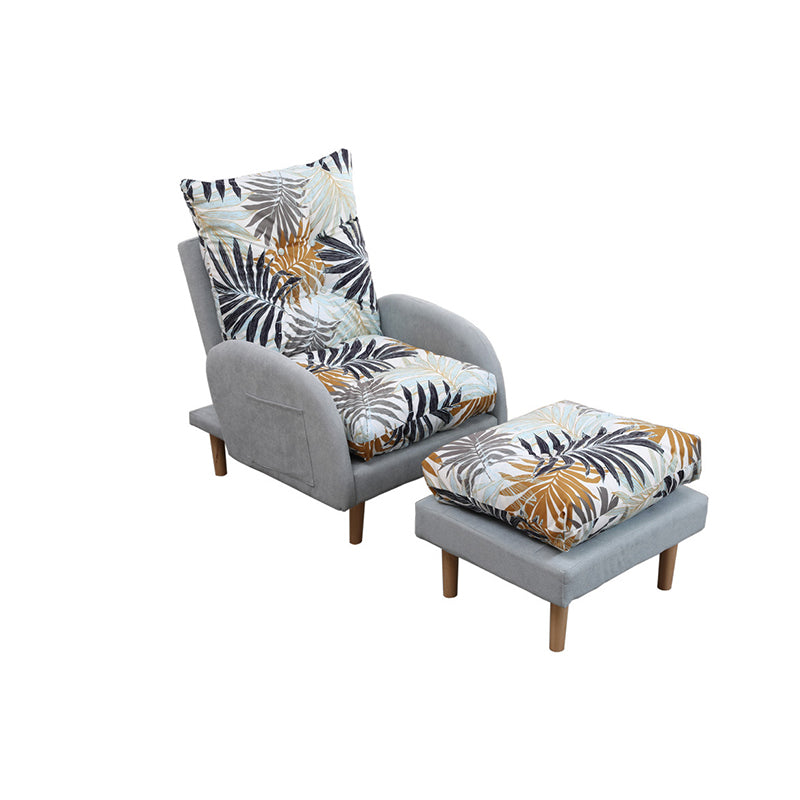 Linen Convertible Chair 28.74" L x 33.85" W x36.61" H Tufted Cushions Chair