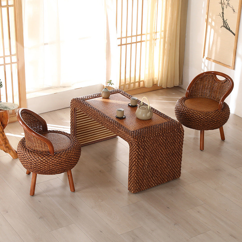 Rattan Armless Chair 19.68" L x 19.68" W Basic Four Leg Chair for Living Room