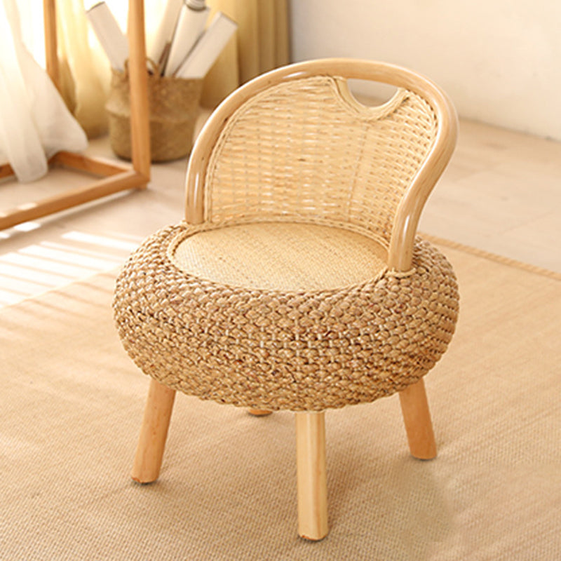 Rattan Armless Chair 19.68" L x 19.68" W Basic Four Leg Chair for Living Room