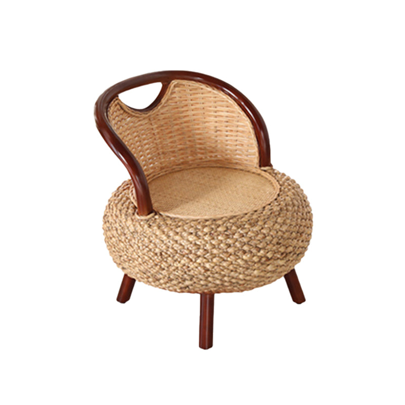 Rattan Armless Chair 19.68" L x 19.68" W Basic Four Leg Chair for Living Room