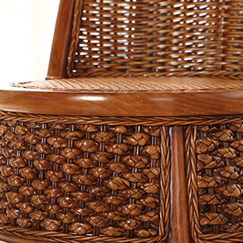Rattan Armless Chair 19.68" L x 19.68" W Basic Four Leg Chair for Living Room