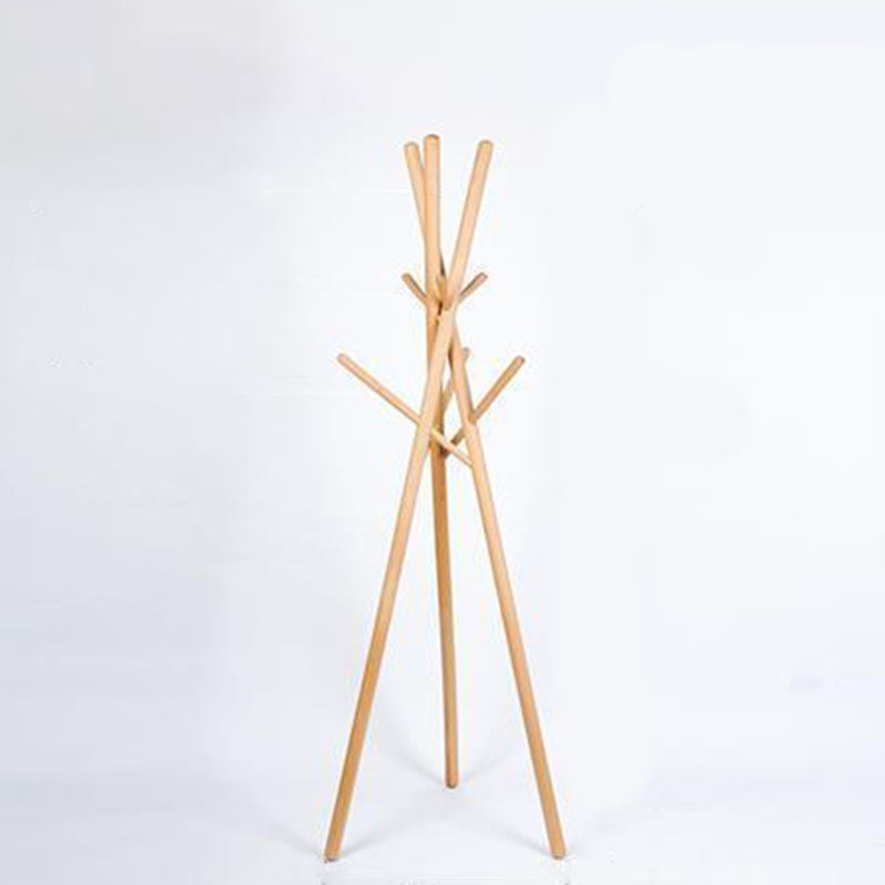 Wooden Hall Tree Entryway Kt with Hooks Free Standing Coat Hanger