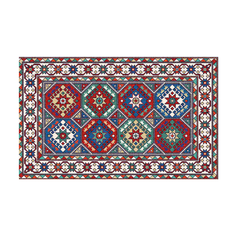 Bohemian Rug Color Mixed Polyester Carpet Stain Resistant Area Rug for Living Room