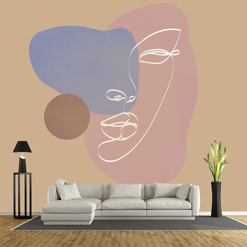 Modern Style Illustration Wall Mural Wallpaper Line Art Bedroom Wall Mural