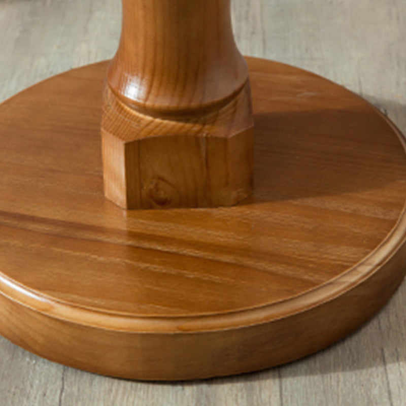 Modern Round Solid Wood Coffee Table 29.5"H Pedestal Cocktail Table