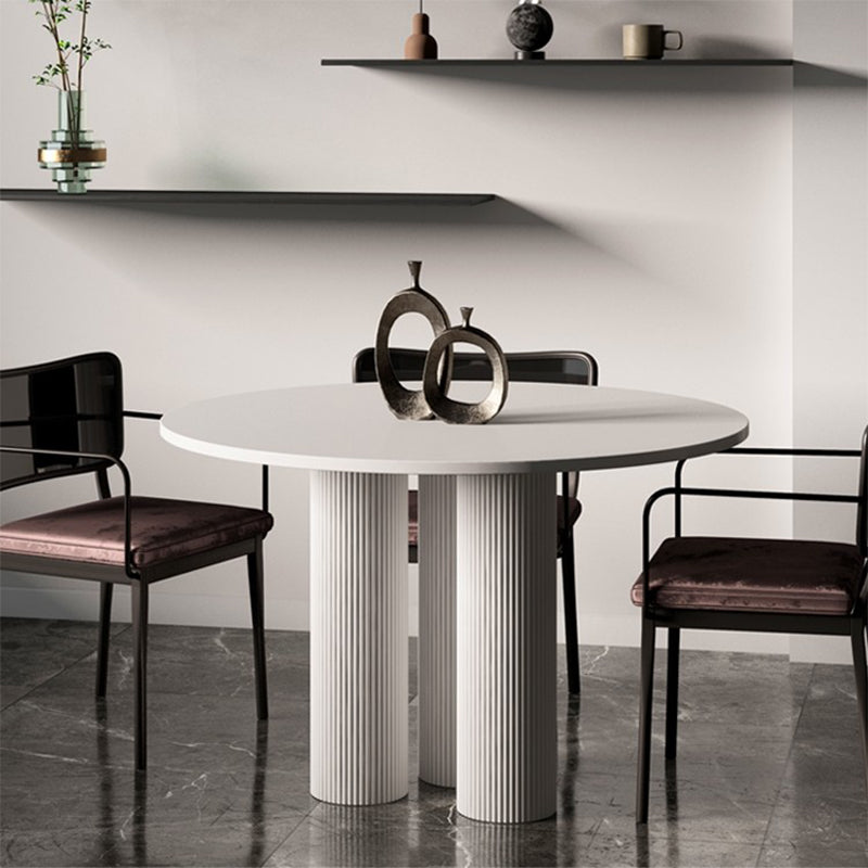 Modern Style Round Rock Slate/wood Table with 3 Legs Base Coffee Table