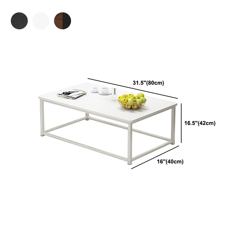 Modern Style Rectangular Wood Table with Black/bass and Metal Frame Base Coffee Table