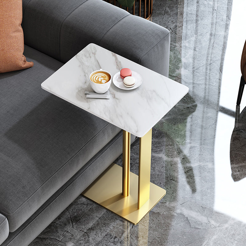 Contemporary Metal C Side Table 21.65" Tall Rectangular End Table