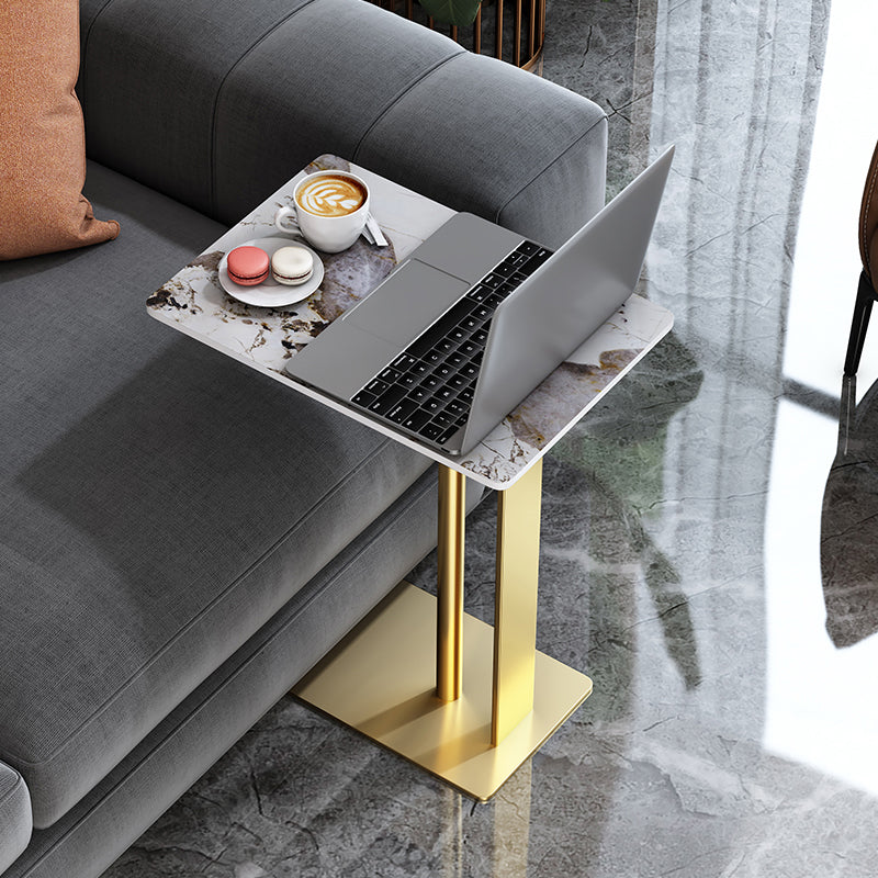 Contemporary Metal C Side Table 21.65" Tall Rectangular End Table