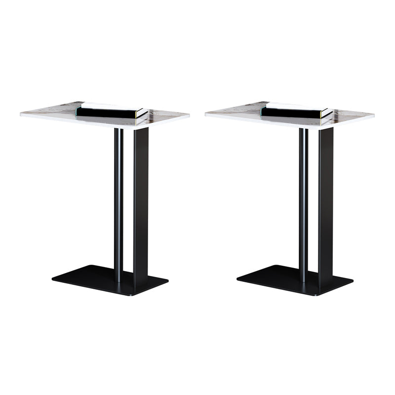 Contemporary Metal C Side Table 21.65" Tall Rectangular End Table