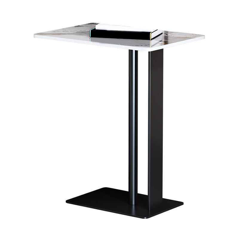 Contemporary Metal C Side Table 21.65" Tall Rectangular End Table