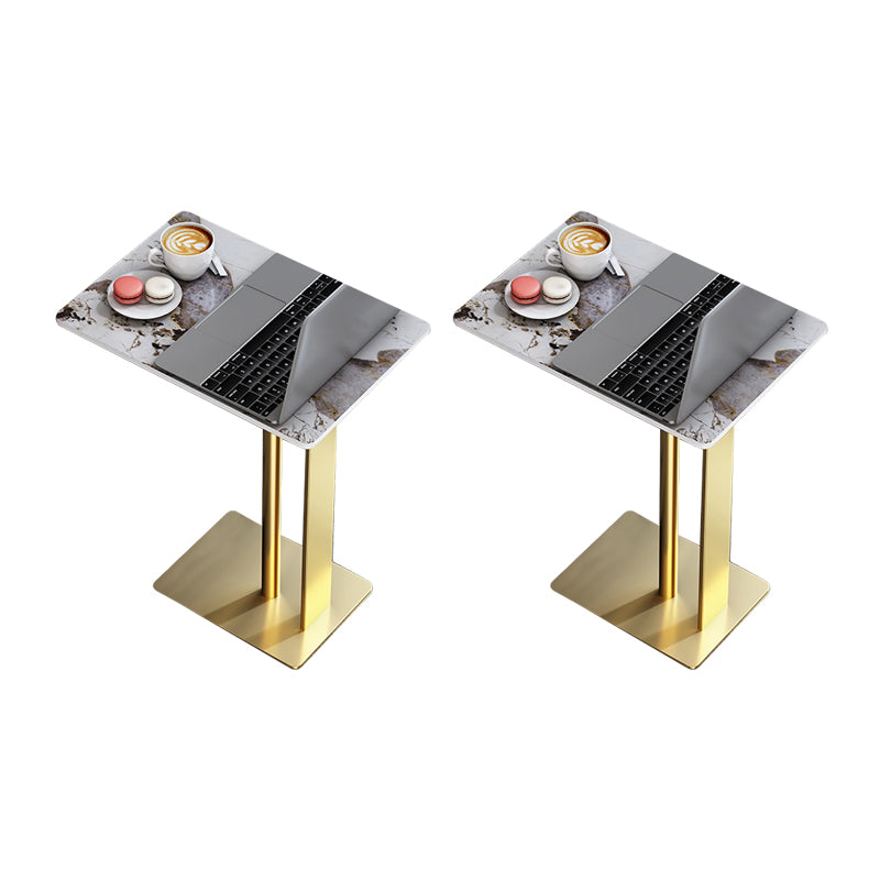 Contemporary Metal C Side Table 21.65" Tall Rectangular End Table