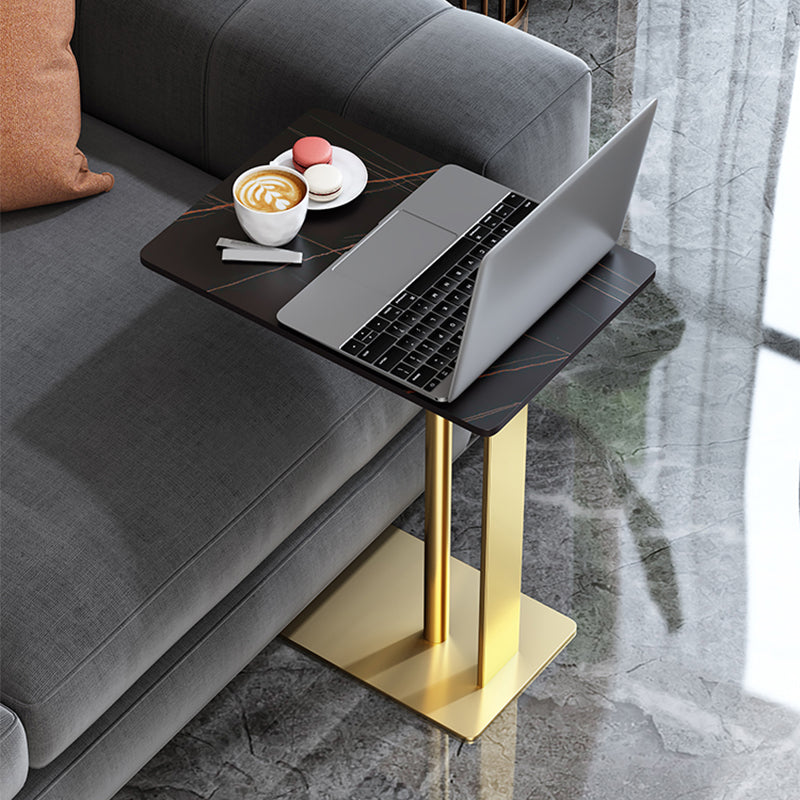 Contemporary Metal C Side Table 21.65" Tall Rectangular End Table