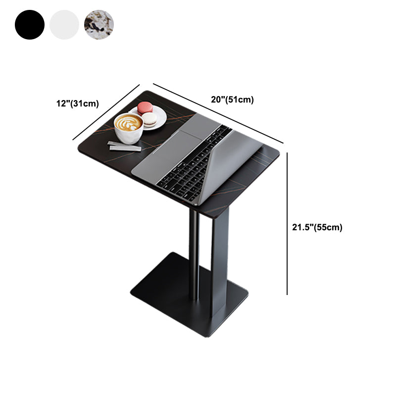 Contemporary Metal C Side Table 21.65" Tall Rectangular End Table