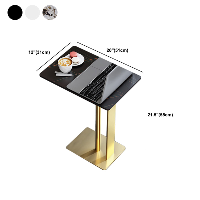 Contemporary Metal C Side Table 21.65" Tall Rectangular End Table