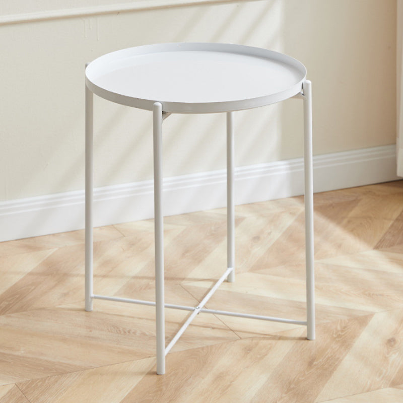 Iron Living Room Side Table Tray Table Pedestal End Table - 16.54" W x 16.54" D x 20.67" H