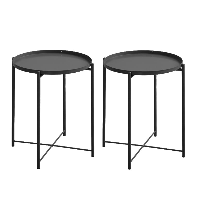 Iron Living Room Side Table Tray Table Pedestal End Table - 16.54" W x 16.54" D x 20.67" H