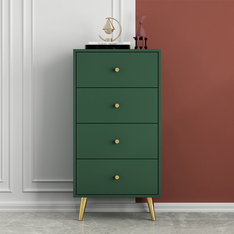 Modern Accent Chest with Storage Drawers and 4 Golden Legs Chest