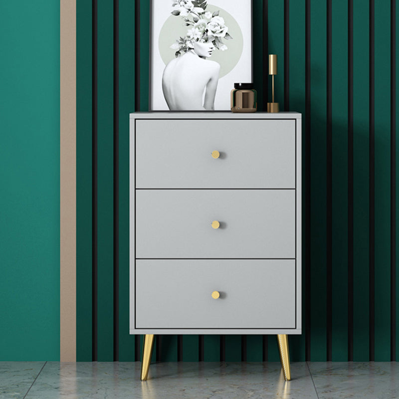 Modern Accent Chest with Storage Drawers and 4 Golden Legs Chest