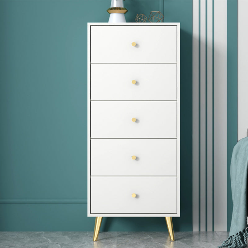 Modern Accent Chest with Storage Drawers and 4 Golden Legs Chest