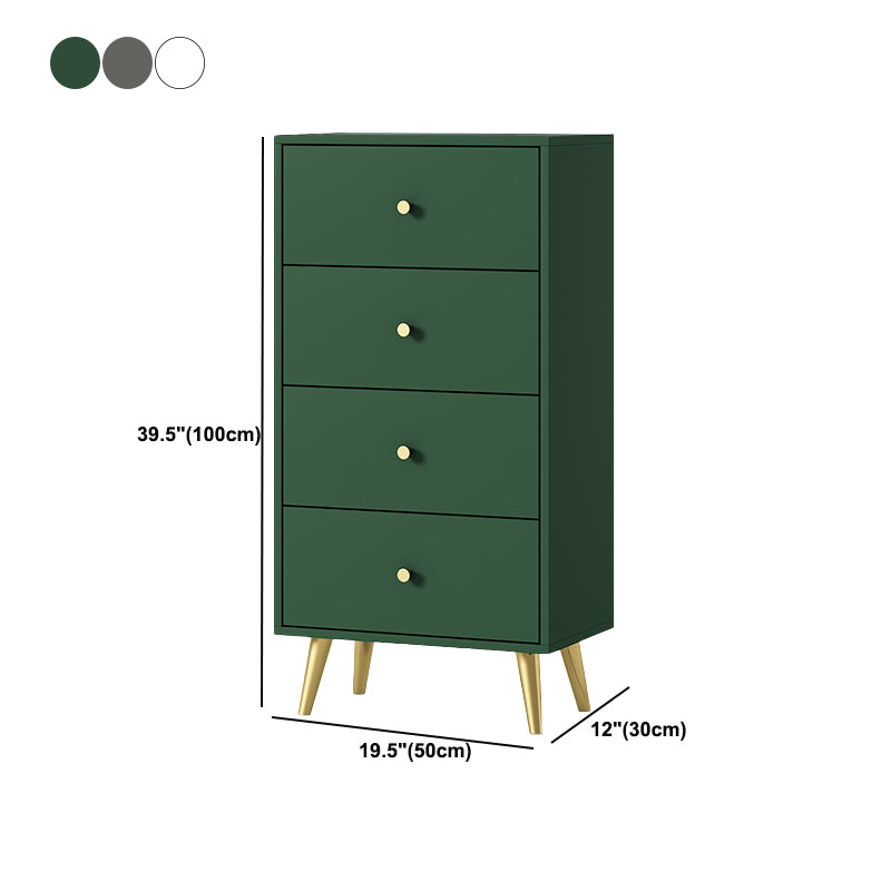 Modern Accent Chest with Storage Drawers and 4 Golden Legs Chest