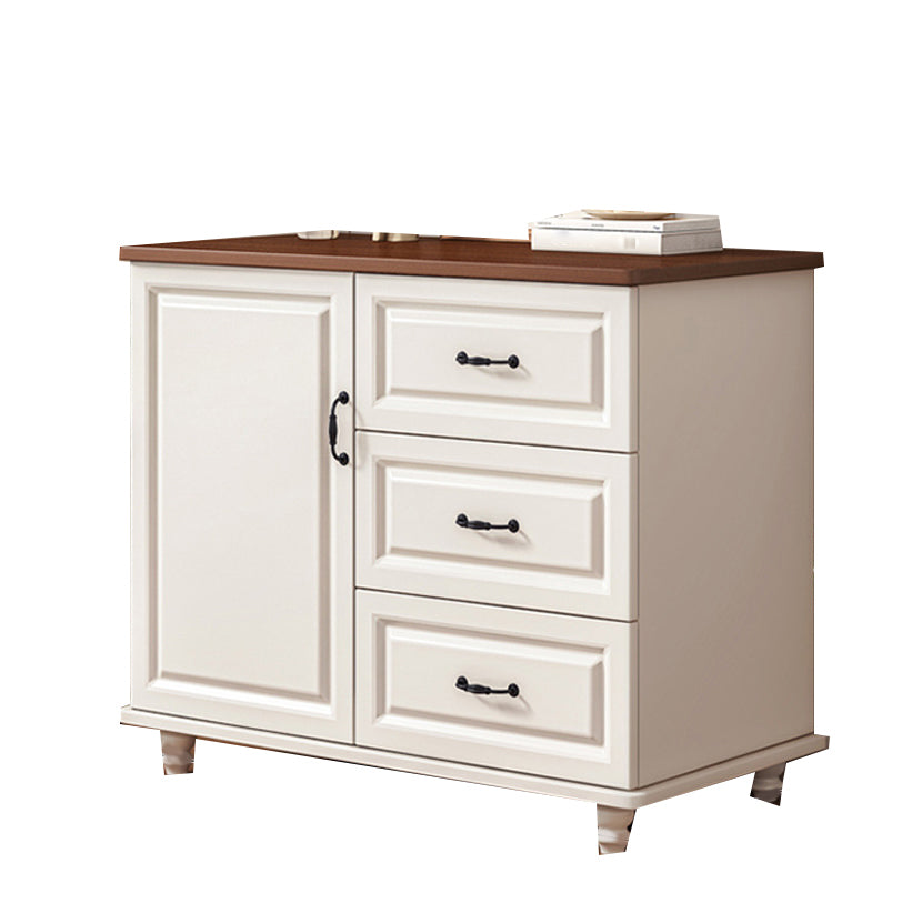 Modern Side Cabinet with Wooden Legs and Storage Drawers Cabinet