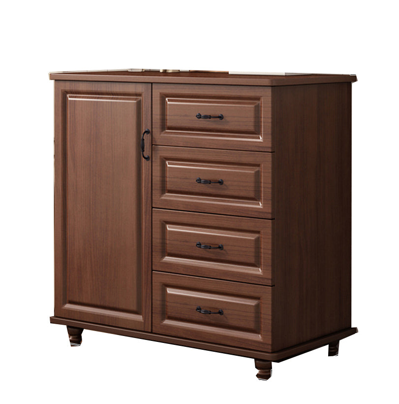 Modern Side Cabinet with Wooden Legs and Storage Drawers Cabinet