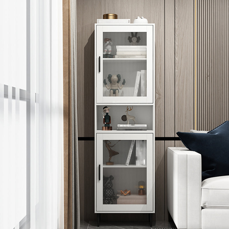 Modern Wooden Storage Cabinet with 2 Glass Doors and Storage Shelf