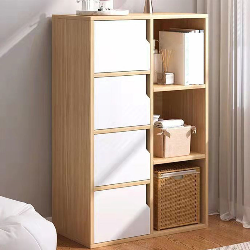 Contemporary Wooden Side Cabinet with Storage Shelves and Doors
