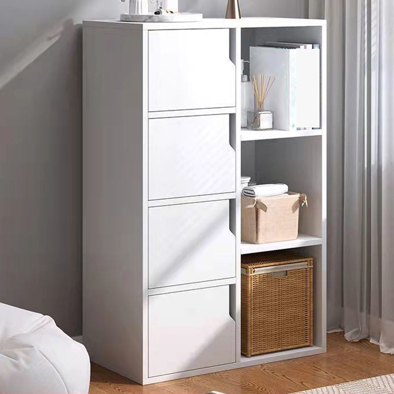 Contemporary Wooden Side Cabinet with Storage Shelves and Doors