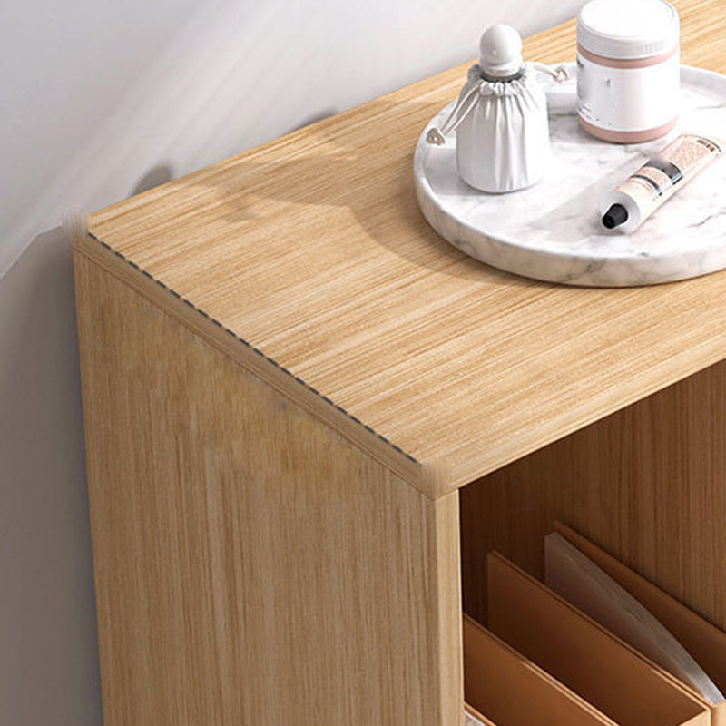 Contemporary Wooden Side Cabinet with Storage Shelves and Doors