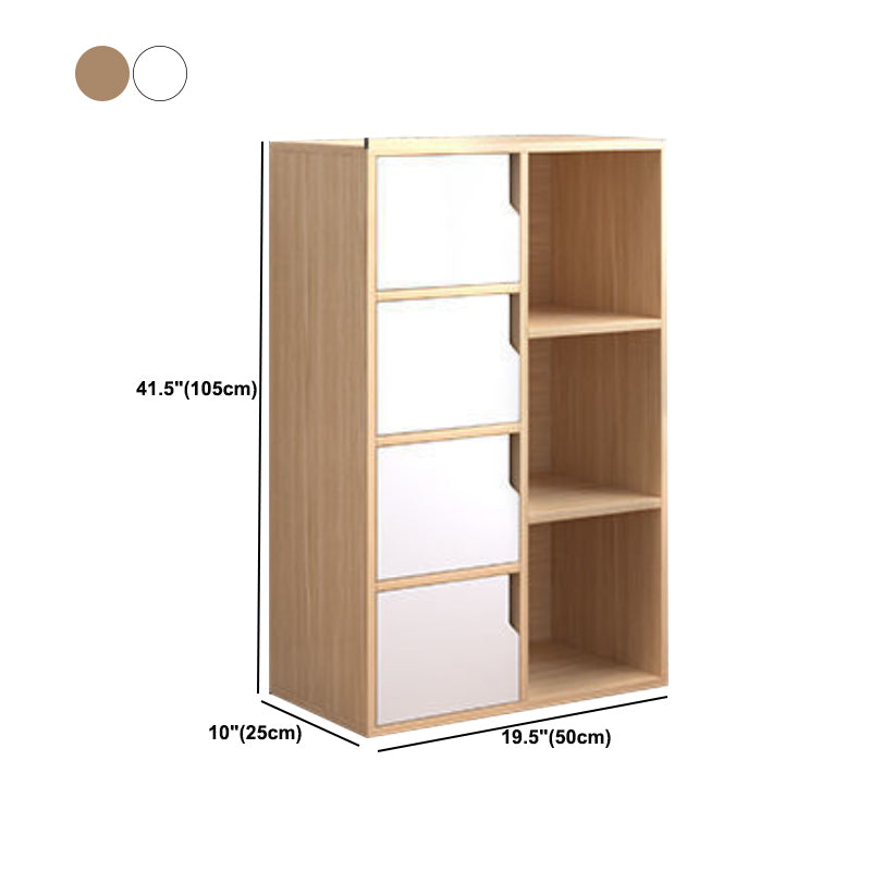 Contemporary Wooden Side Cabinet with Storage Shelves and Doors