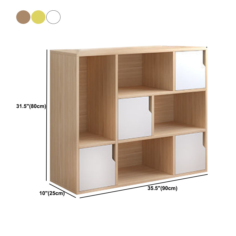 Contemporary Wooden Side Cabinet with Storage Shelves and Doors