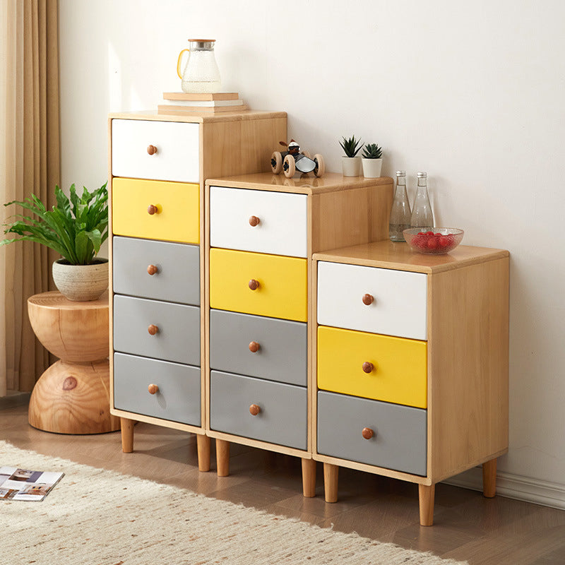 Modern Solid Wood Chest with 4 Natural Legs and Soft Close Drawers