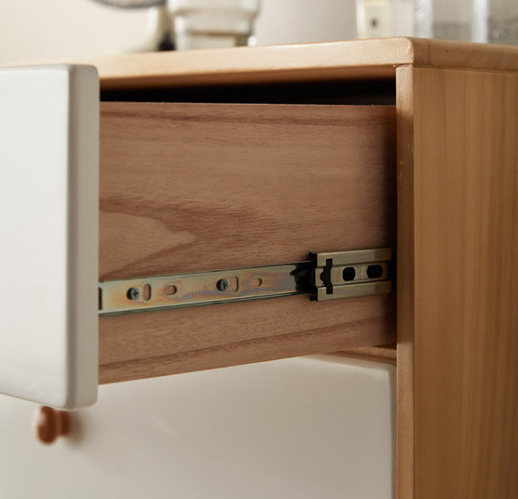 Modern Solid Wood Chest with 4 Natural Legs and Soft Close Drawers