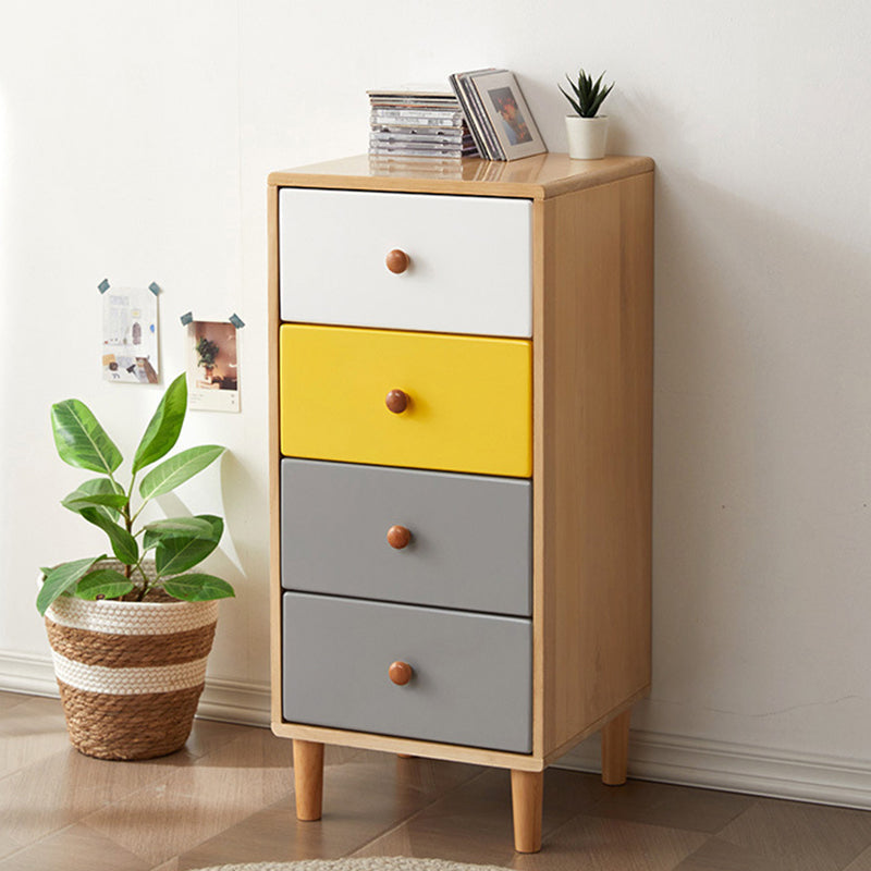 Modern Solid Wood Chest with 4 Natural Legs and Soft Close Drawers