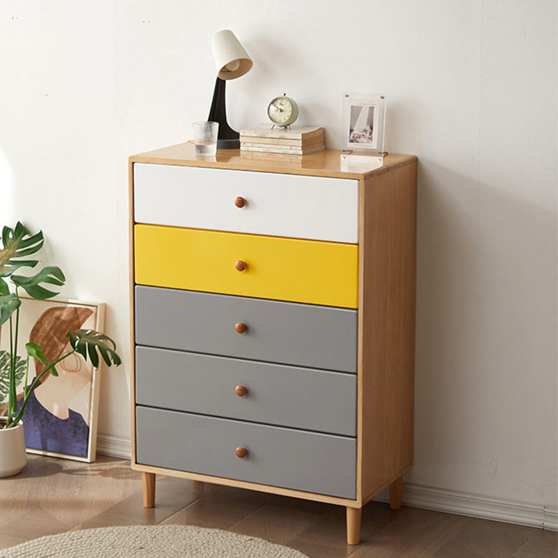Modern Solid Wood Chest with 4 Natural Legs and Soft Close Drawers